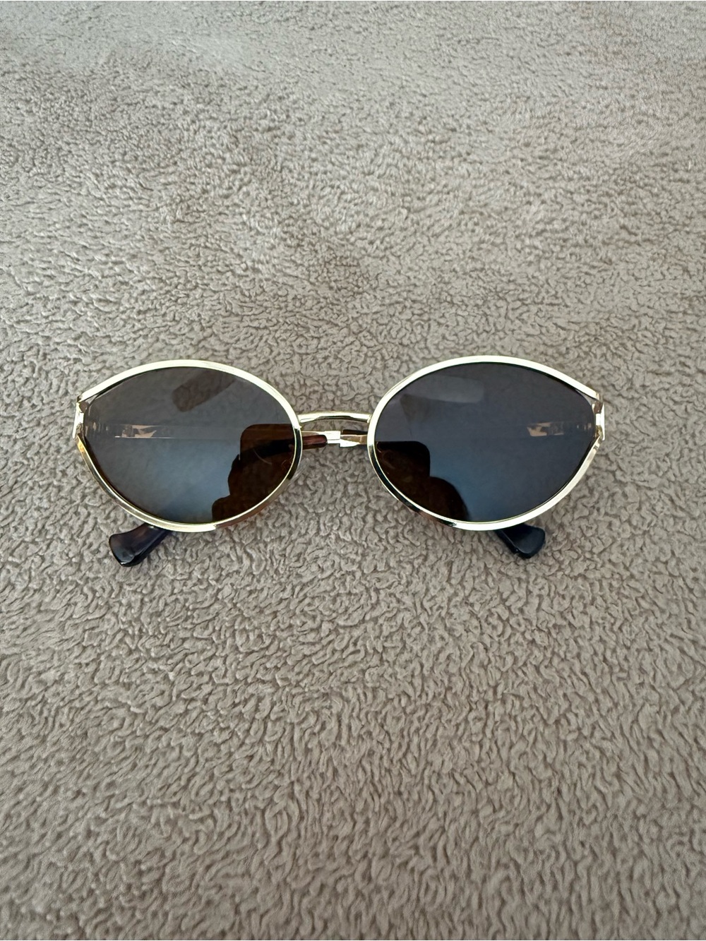 Miu Miu Gold Frame Black Lens Women's Sunglasses